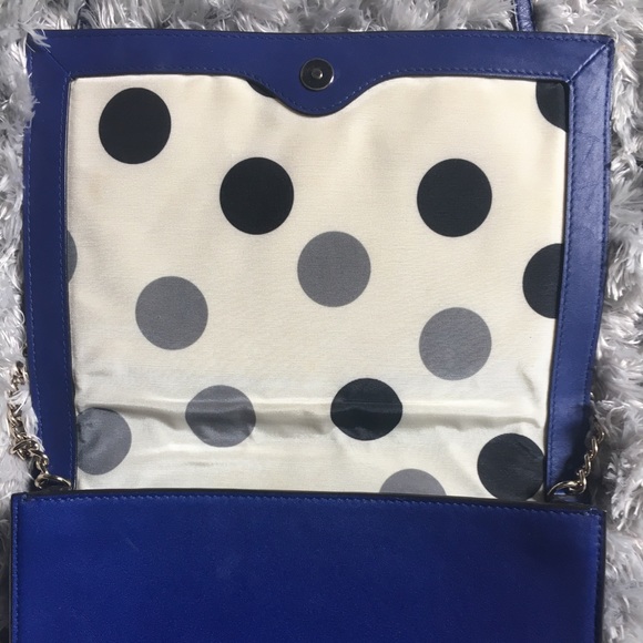 Blue chain and leather strap Kate Spade handbag - Picture 4 of 6